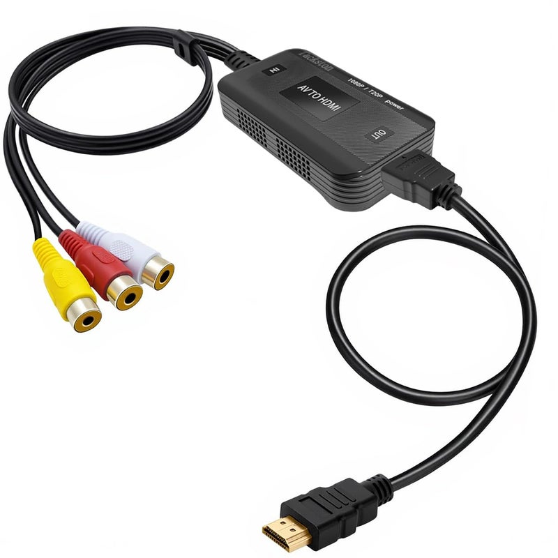 Tackston محول تاكستون RCA إلى HDMI، كابل محول فيديو RCA مركب AV إلى HDMI بدقة 1080P متوافق مع Wii NES N64 PS2 Xbox 360 Sega Genesis VHS VCR مشغلات DVD إلى شاشة تلفاز بواجهة HDMI - Image 1